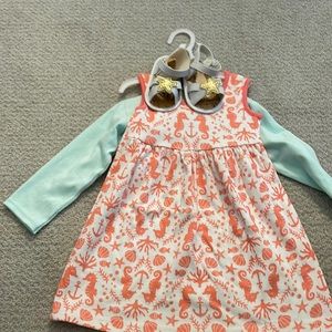 New Dress top and shoes 18M